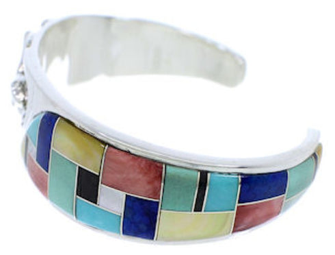 Southwest Lizard Sterling Silver Multicolor Cuff Bracelet FX27542